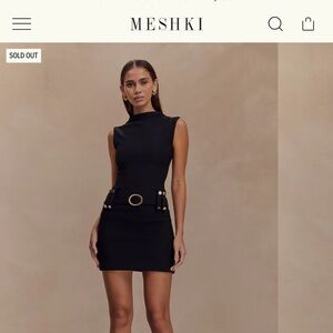 Meshki NWT Scheana
Stretch Crepe Mini Dress - Black